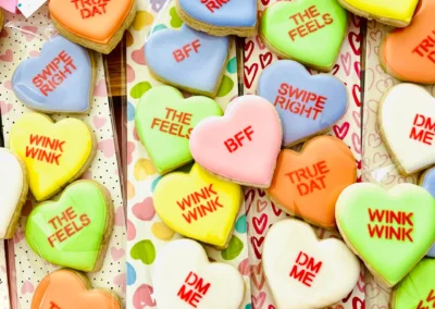 heart cookies with sayings
