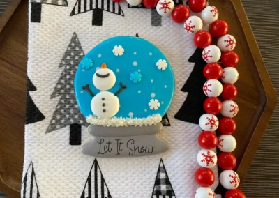 winter snowglobe holiday cookie
