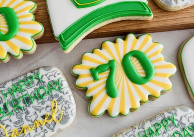 70th birthday custom cookies