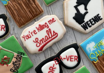 movie themed decorated cookies
