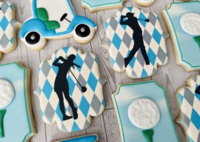 decorated sugar cookies for the golfer