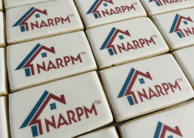 sugar cookies with company logo