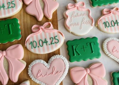 cookies with bride and groom name