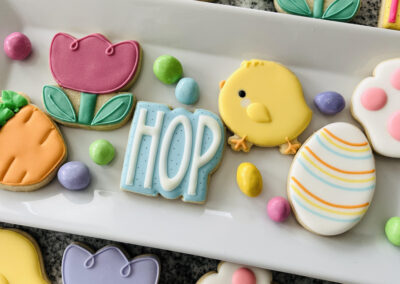 bunny and flower easter cookies